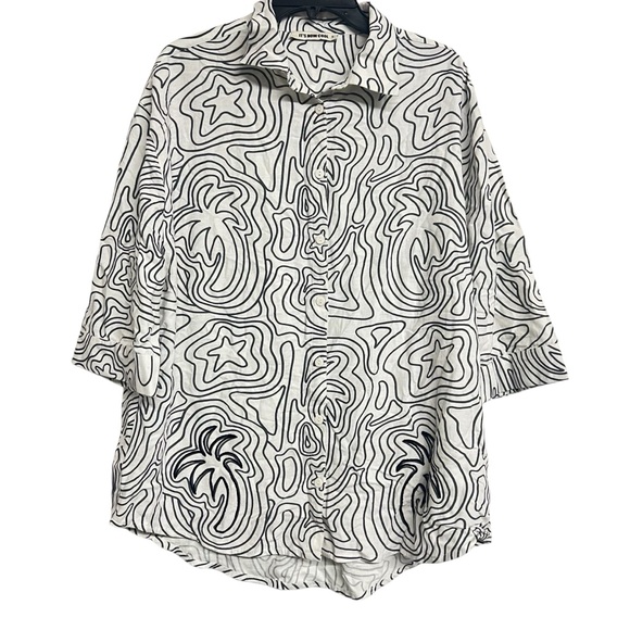 Its Now Cool Other - New It’s Now Cool Abstract Palm Tree Star‎ Print Button Front Swim Coverup